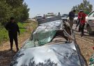 امداد رسانی به ۳ نفر مصدوم حادثه تصادف خودرو سواری ۴۰۵ در محور ۱۰ کیلومتری جاده شوشتر به اهواز( روبروی روستای مهدی آباد)