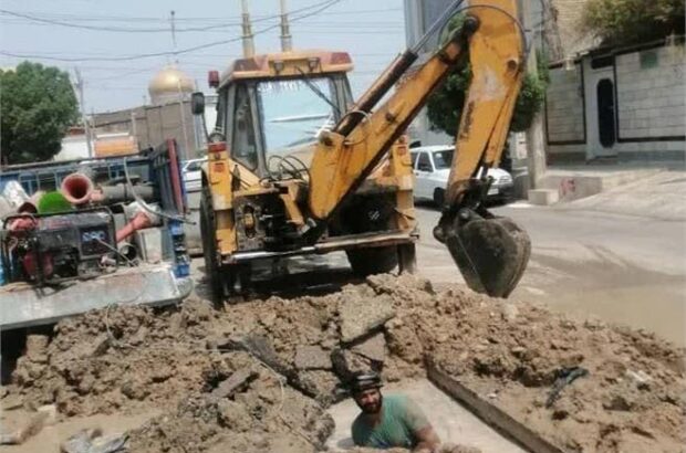آغاز عملیات اجرایی خط انتقال جدید آب در منطقه نورآباد زرگان اهواز