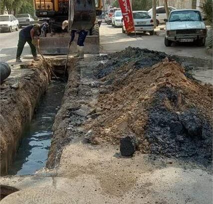 اصلاح شبکه فاضلاب خیابان فاطمی در منطقه زیتون کارمندی اهواز