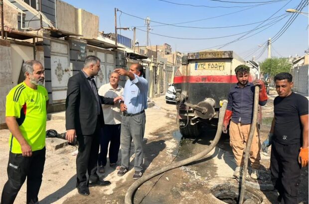 بازدید مدیرعامل شرکت آب و فاضلاب اهواز از مناطق کم‌برخوردار